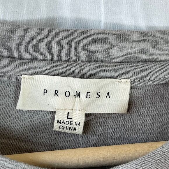 Promesa Grey/Cream Bodysuit NWOT Sz L - Picture 9 of 10